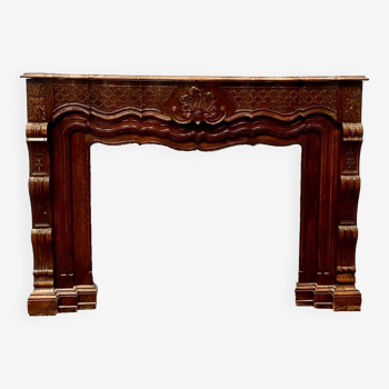 Regency style fireplace in solid walnut 20th century