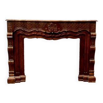 Regency style fireplace in solid walnut 20th century