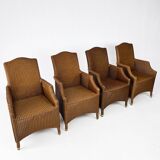 Set of 4 Wicker Armchair by Vincent Sheppard, 1990s
