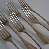 6 silver metal table forks P de Ruolz silver plated forks 21 cm