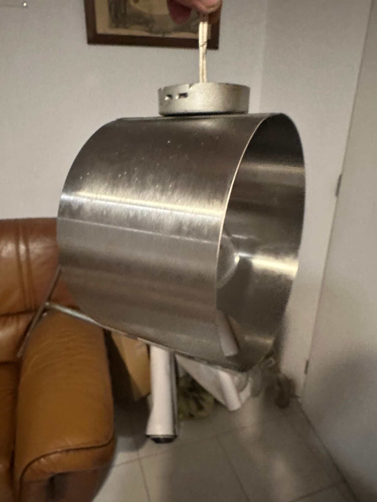 Wall lamp in brushed aluminum