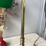 Lampe de bureau en laiton et opaline verte