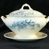 Soupiere in faience salins-les-bains floral decoration around 1900