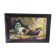 Painting old oil on canvas m. preaux still life + vintage wood frame