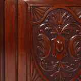 Art Nouveau Display Cabinet or Bookcase in oak with carvings and glass door