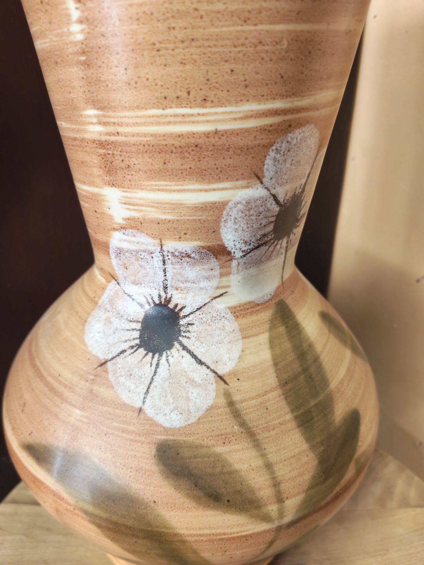 Vintage ceramic vase hand-painted St Clément 1960