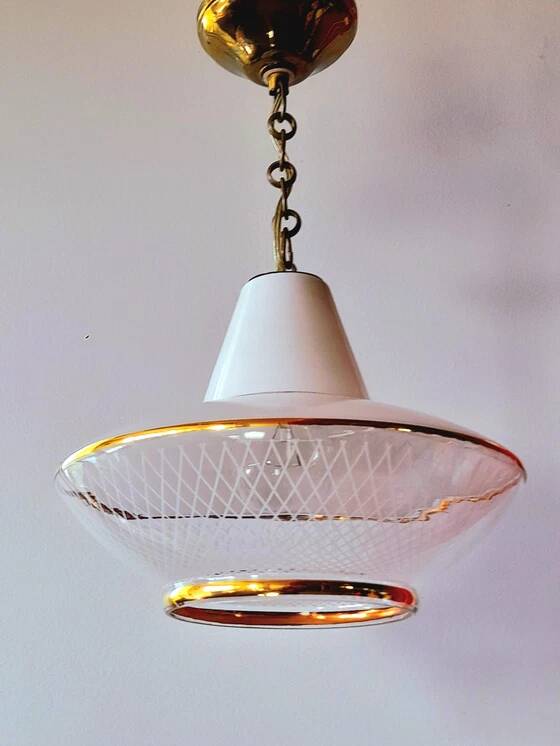 Suspension en verre sérigraphié UFO, 1970.