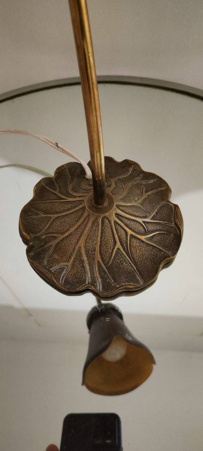 Two art nouveau style tulip lamps signed art de France