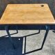 School table, wooden desk, metal, vintage, industrial style, 50s