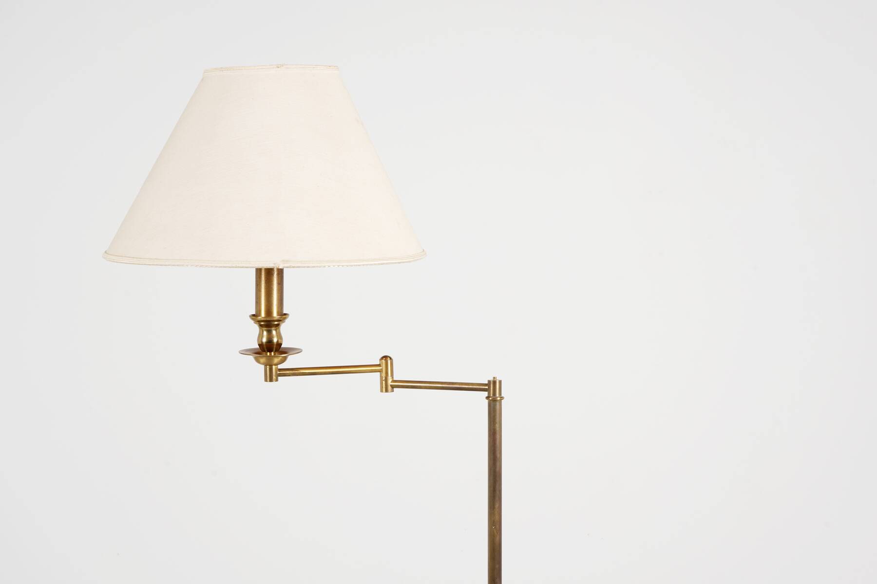 1980s patinated brass reading lamp