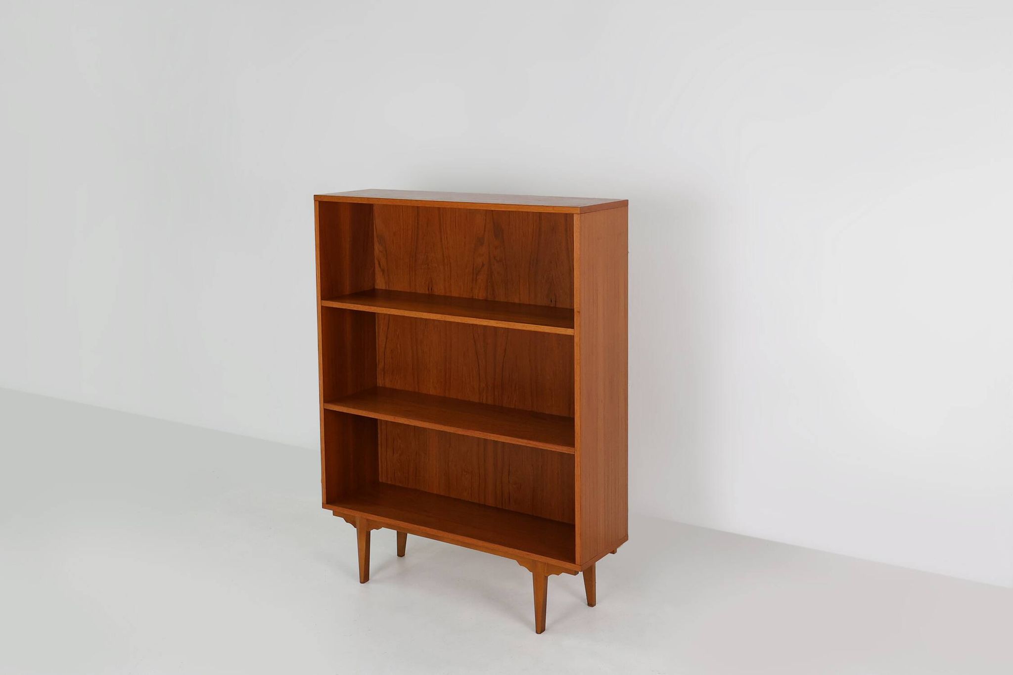 French vintage teak bookcase with 2 shelves from the 1960s