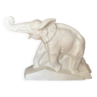 Art Deco crackled ceramic elephant by Dolly – 1930s