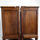 Pair of Art Deco bedside tables from 1930 in carved wood and red marble