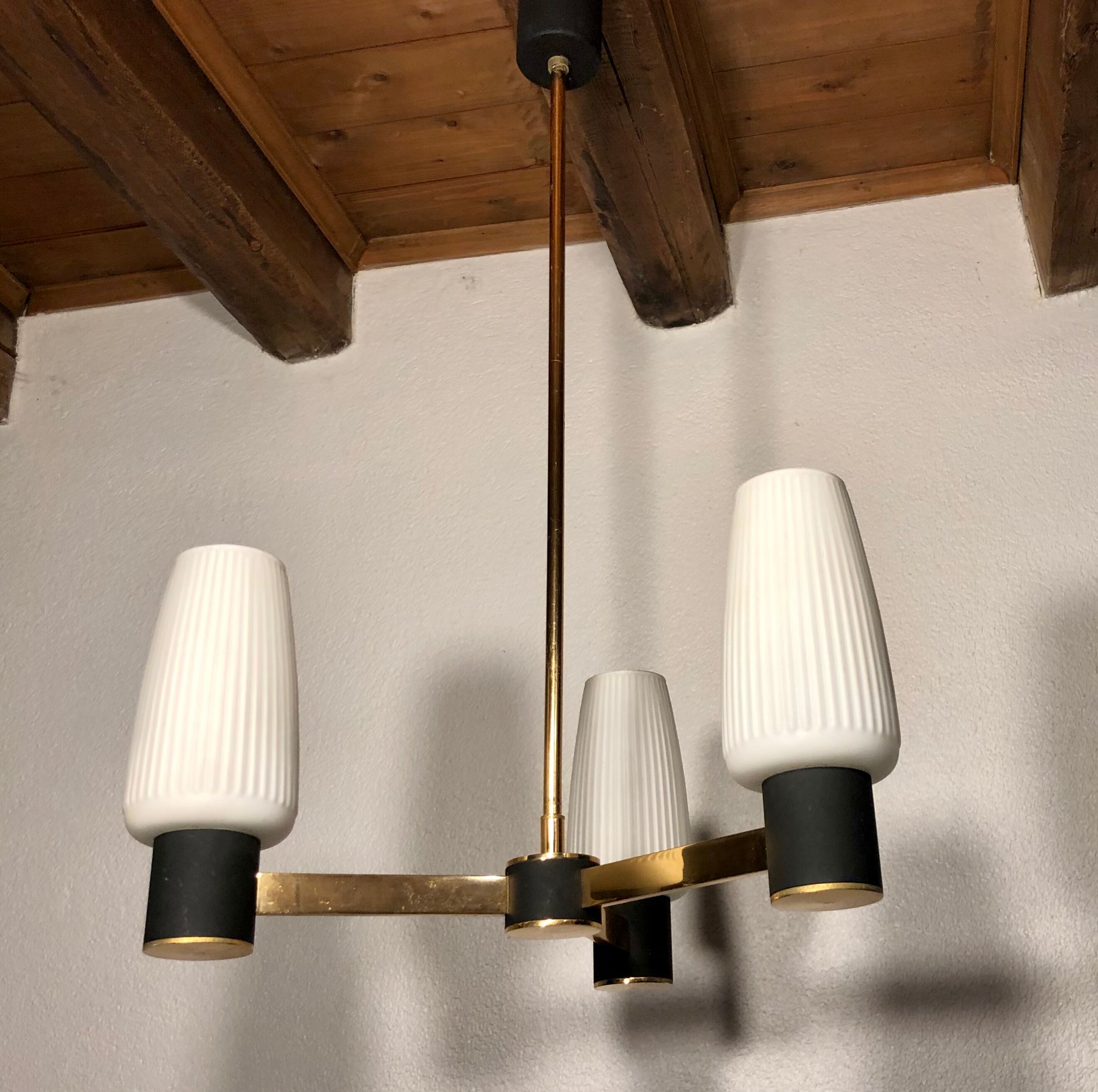 Arlus suspension chandelier 3 branches and tulips