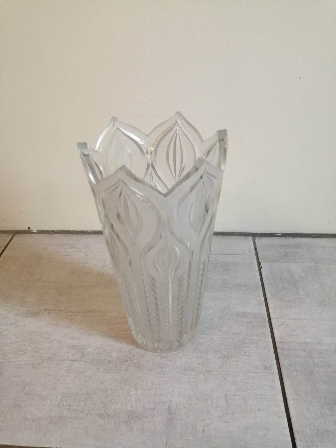 Pressed molded glass vasec 70s