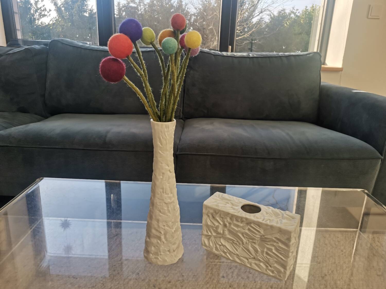 2 vases en porcelaine Schumann-Arzberg Op Art, Allemagne