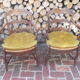 Pair of Provençal-style armchairs seaters in straw