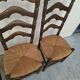 Set of 6 high-backed straw-seated chairs in solid oak from the early 1900s.