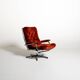 Swedish swivel armchair in velvet, 1970s
