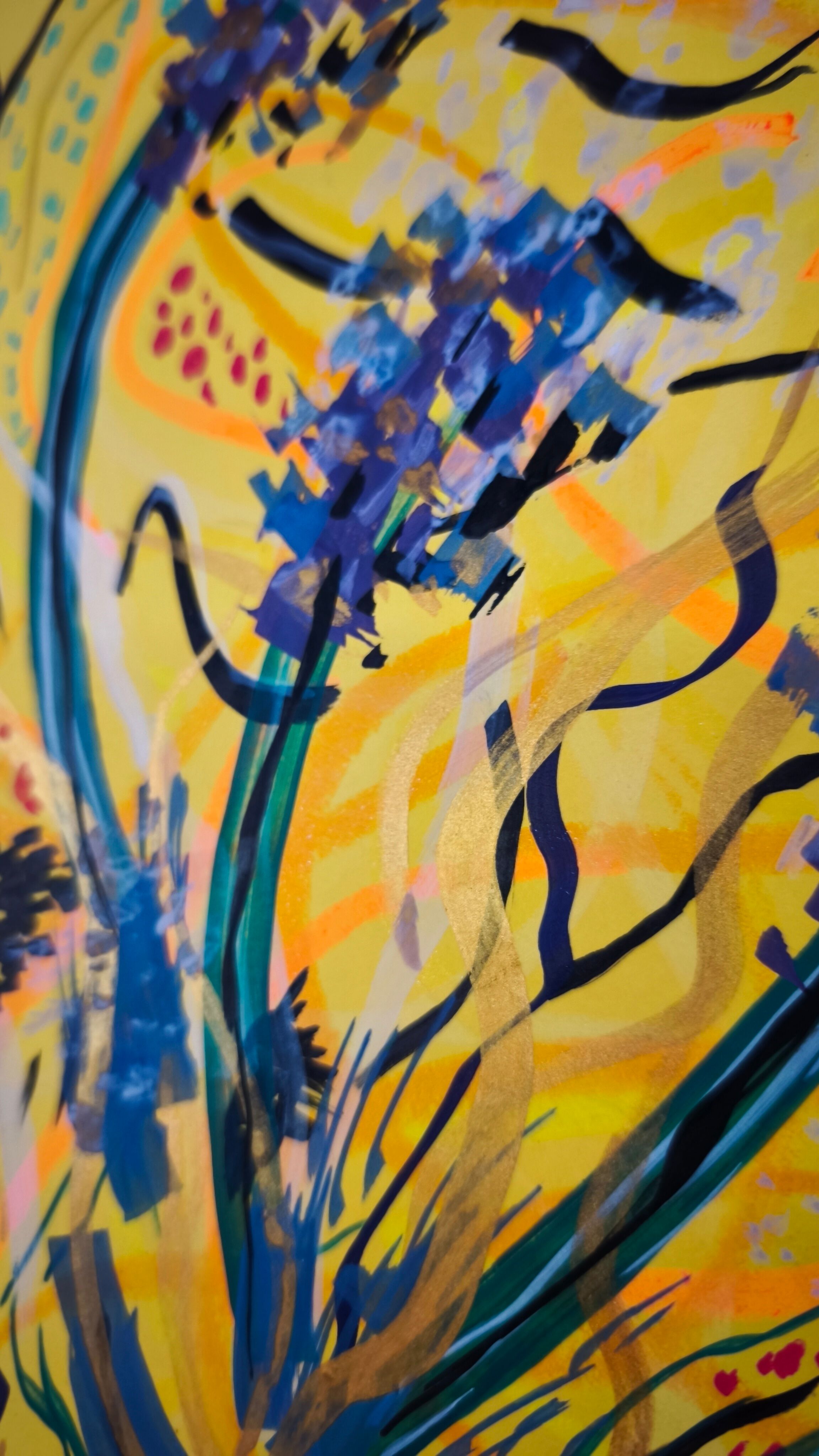 Affiche illustration abstrait fleurs