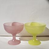 Set de 2 coupelles à dessert vintage en verre opalin dépoli opalin par luminarc