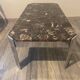 Table basse vintage roche bobois marbre pieds chromé circa 1970s