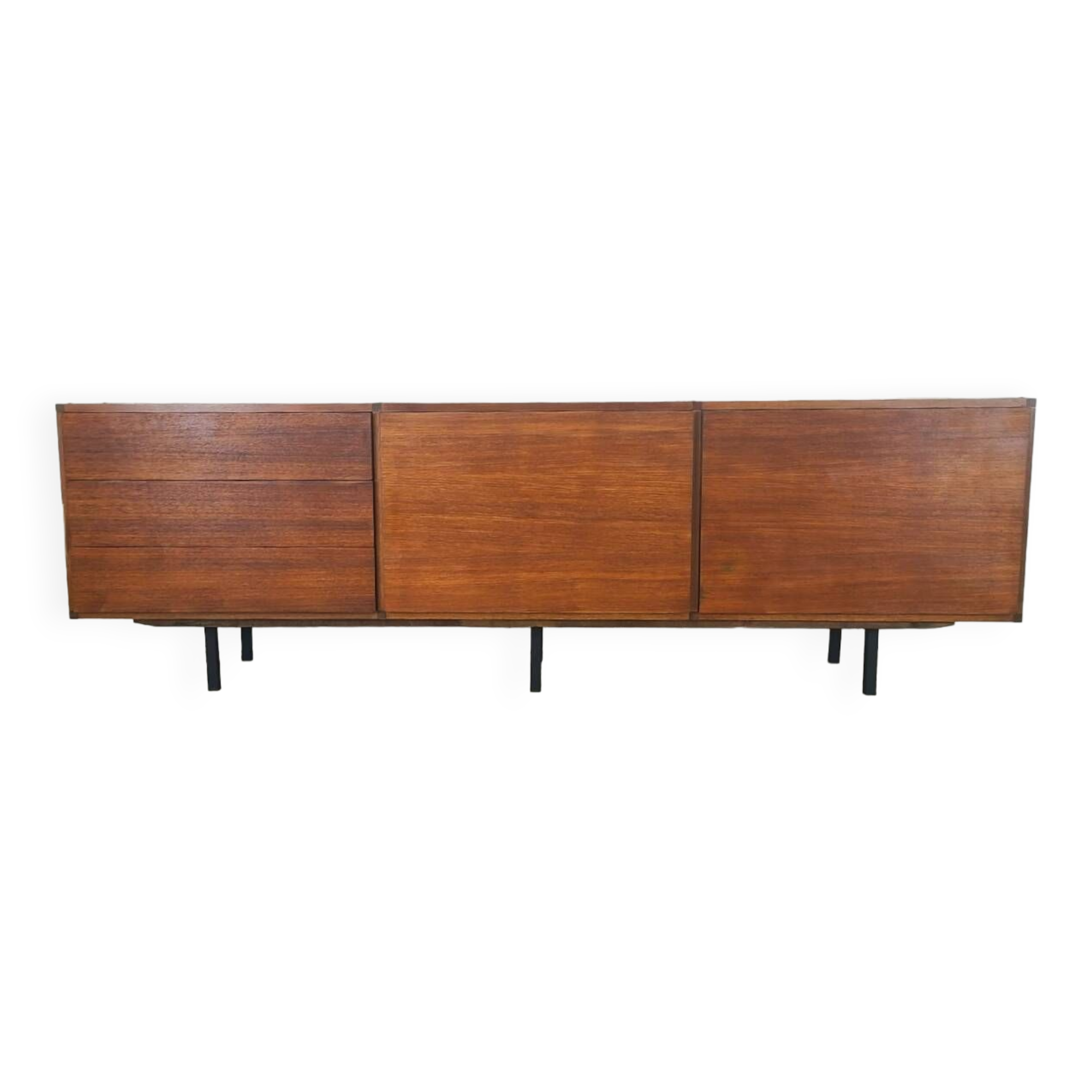 Vintage ARP sideboard in teak 1960s design Guariche Minvielle
