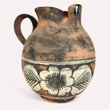 Handcrafted pottery pitcher from the 50s