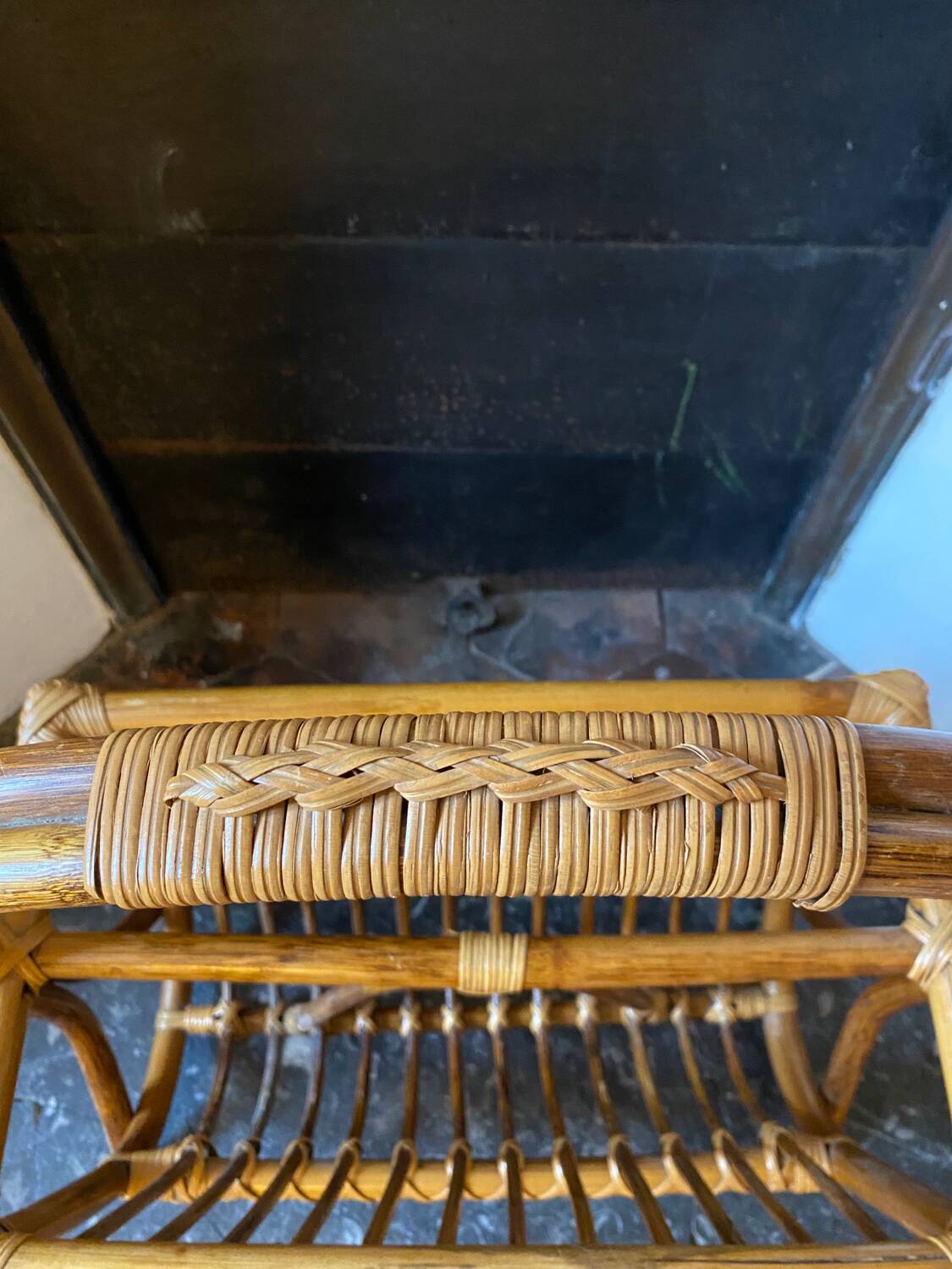 Bamboo magazine rack, 1960s