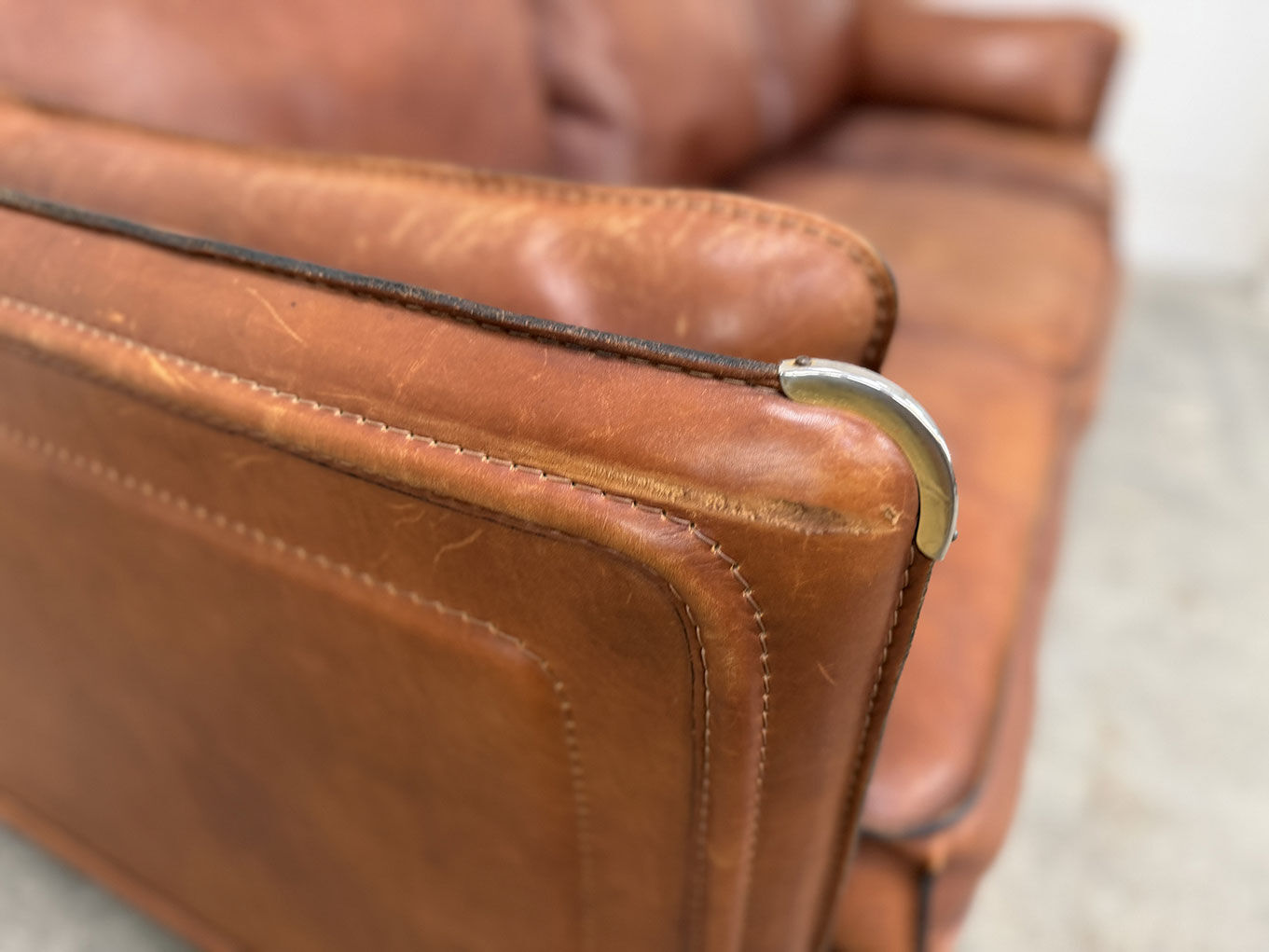 1980 leather cowhide sofa