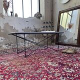 50s coffee table in metal and marble