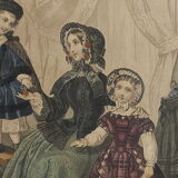 Cadre gravure de mode du 15 janvier 1853 par Héloïse Leloir, chez Maritan