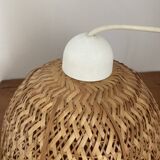 Vintage wicker rattan flower suspension