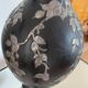 Vase vintage  en verre noir et étain
