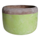 Grey and green terracotta cache-pot. Italian manufacturing.