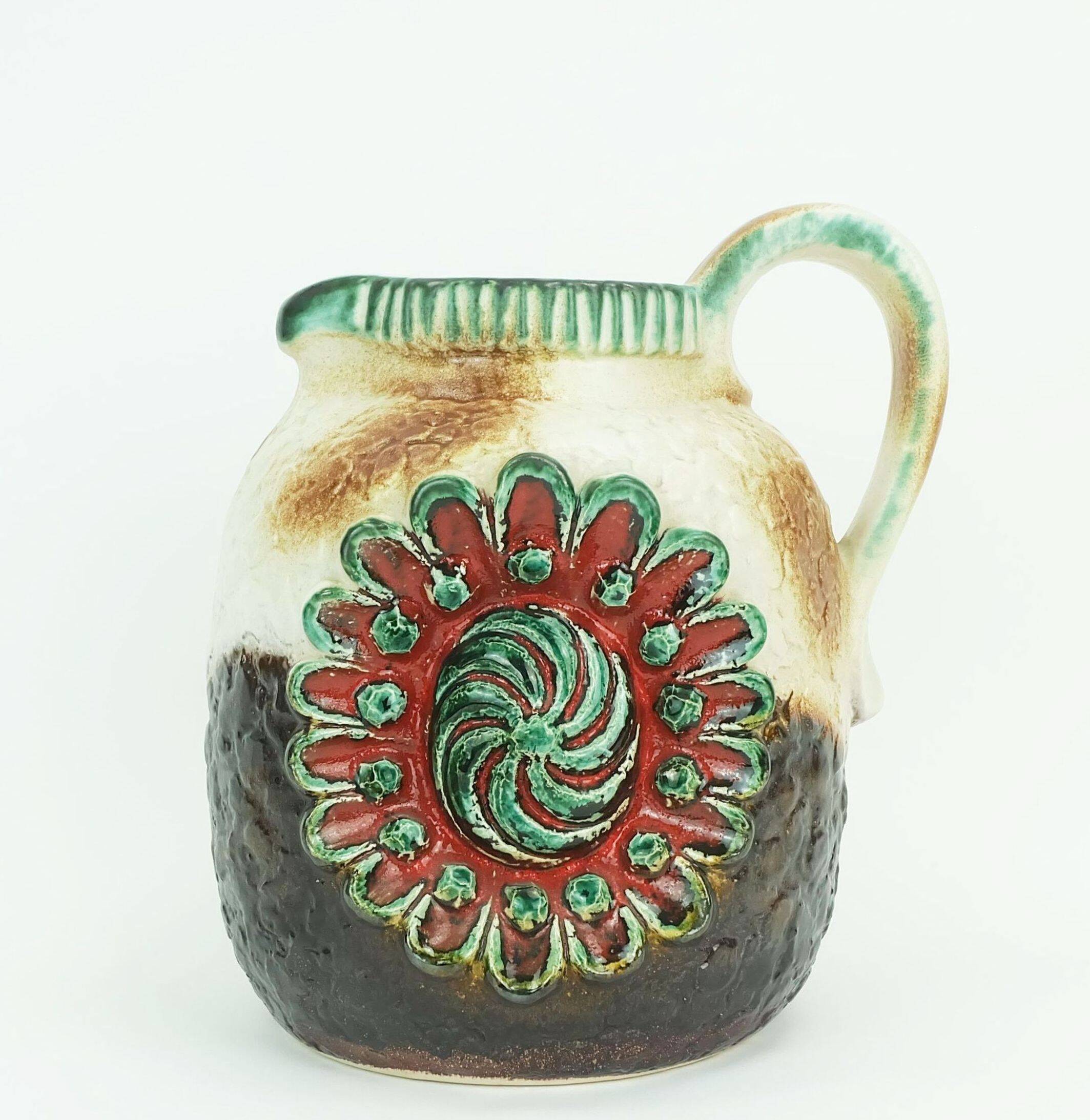 Dumler & breiden mid century vase jug model 53/21 relief decor