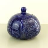 Blue glazed and speckled ceramic teapot