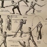 Lithograph on the cane of 1922, sport