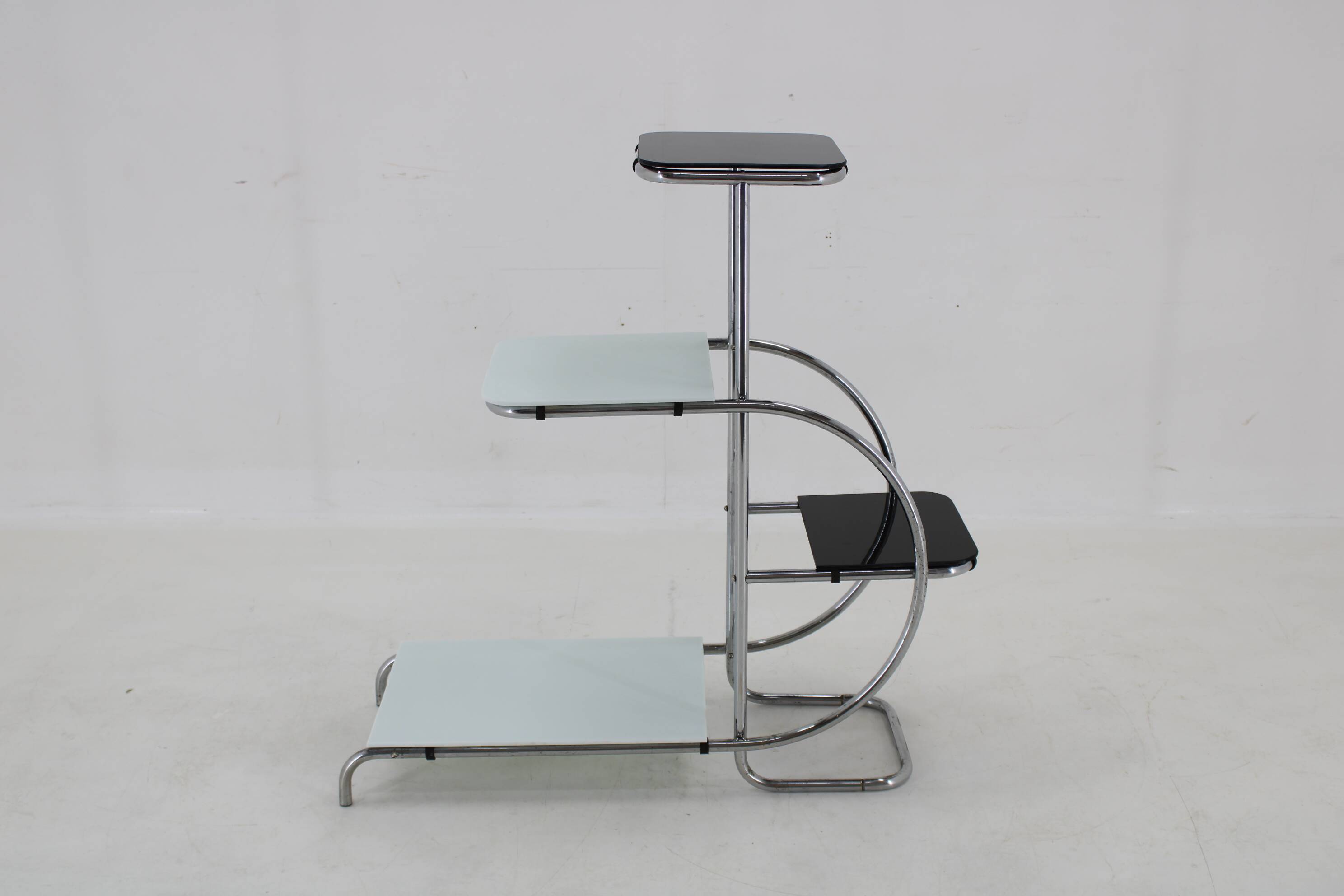 1930s Bauhaus Flower Stand with Glass, Czechoslovakia