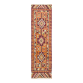 Tapis kilim vintage Herki tissé à la main en Turquie 98 cm x 320 cm
