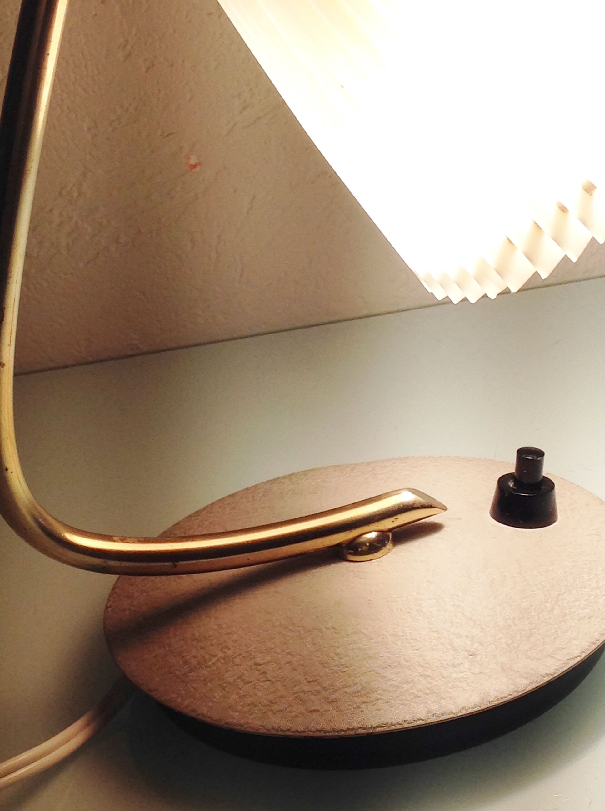 Bedside lamp with pleated day blinds, vintage 60