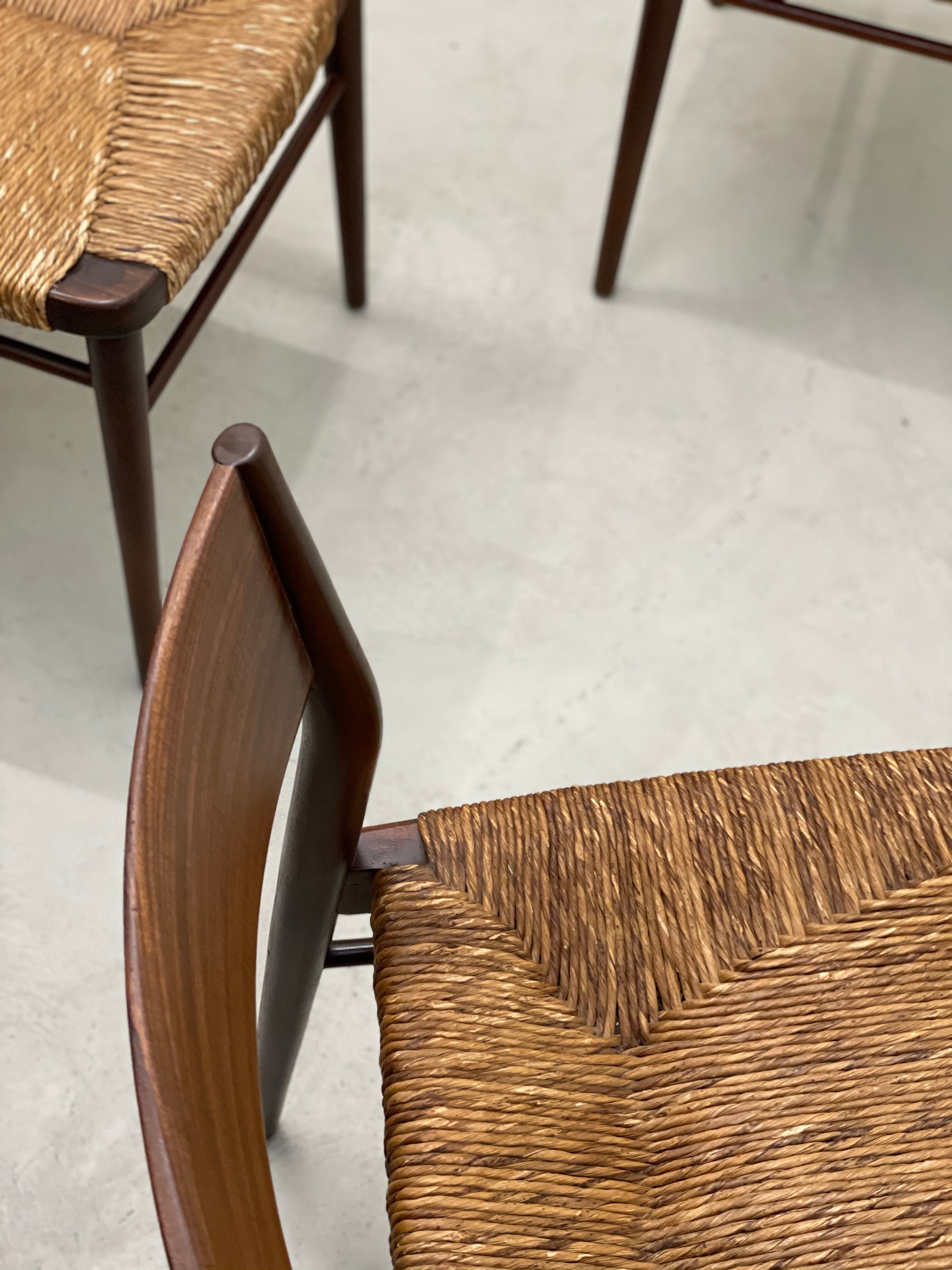 4x MidCentury Papercord Chairs by Hartmut Lohmeyer for Wilkhahn