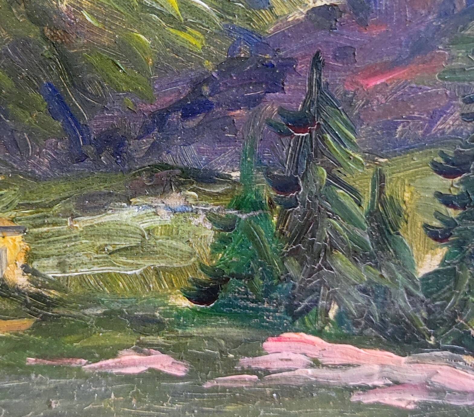 Louis ANDREY, mountain landscape, oil on canvas signed