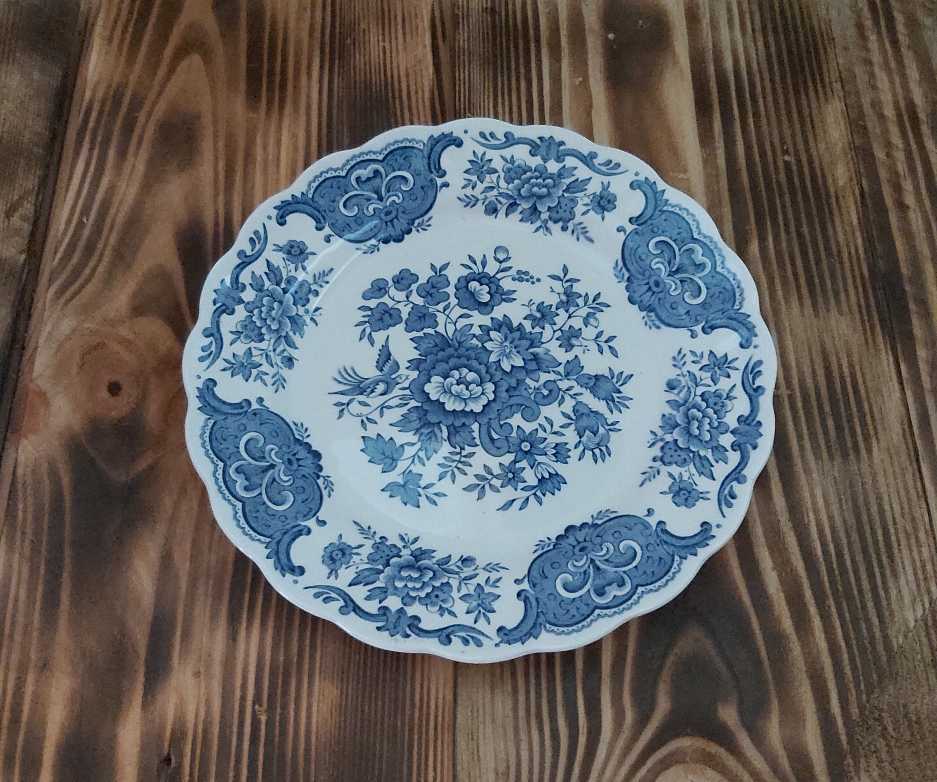 Dessert plate Ridgway Windsor blue flowers