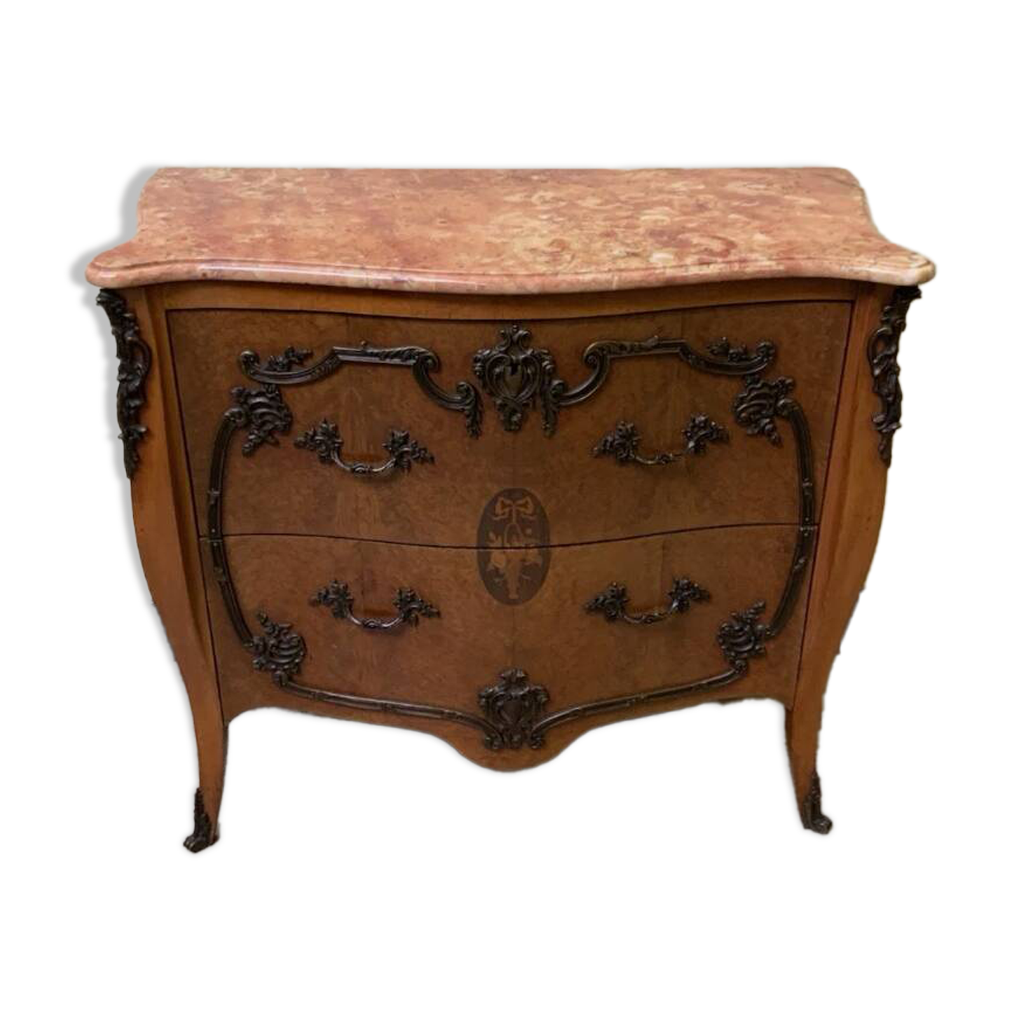 Antique - Vertiko, chest of drawers, inlays - Art Nouveau