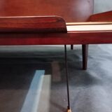 Jitona sobeslav sofa bed in walnut & boucle fabric, vintage czech 1960s