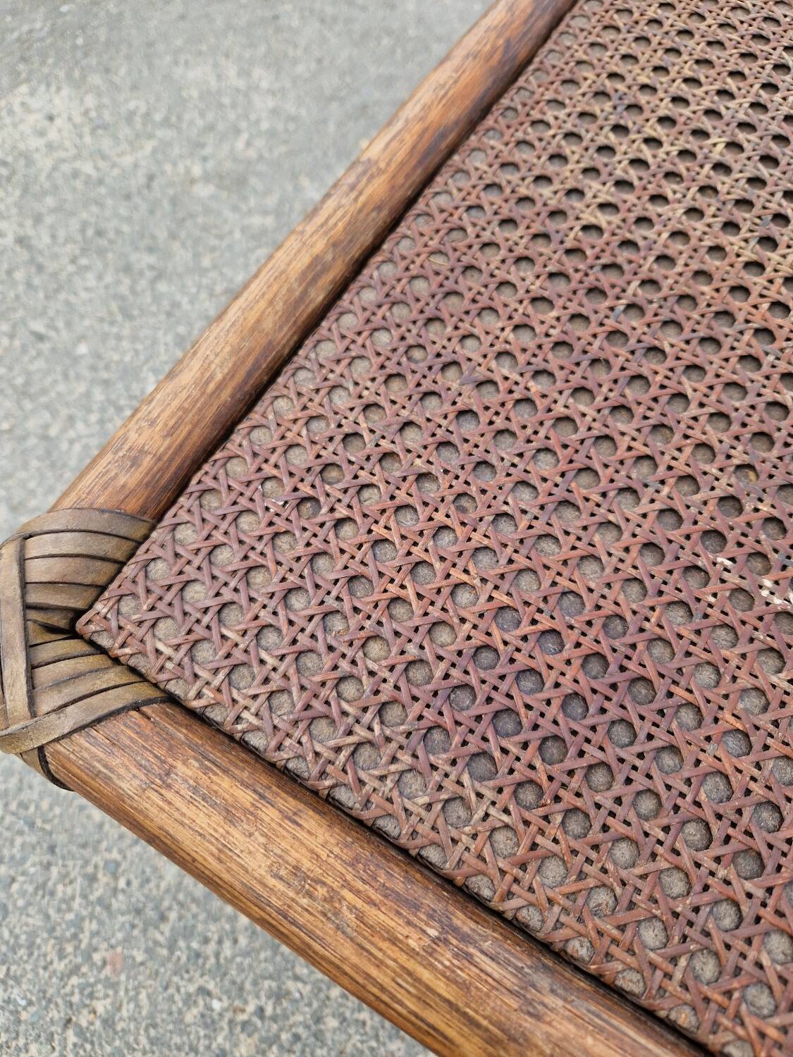 Vintage rattan bedside table