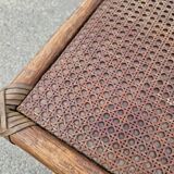 Table de chevet vintage en rotin