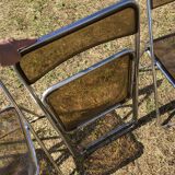 Lot 5 folding chairs in brown plexiglass 70s