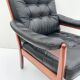 Vintage black leather lounge chair by gote mobler 1970s
